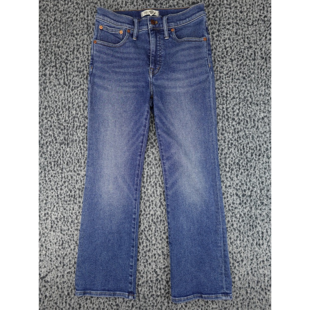 Madewell Cali Demi-Boot Jeans Womens 28 Blue High Rise Cropped Flare 12055
